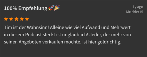 100% Empfehlung — testimonial