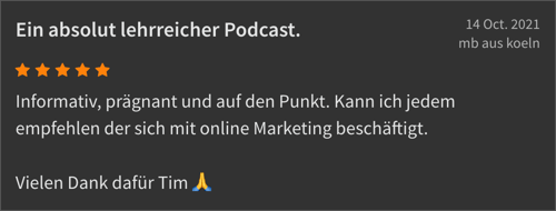 Ein absolut lehrreicher Podcast — mb aus koeln (14 Oct. 2021)