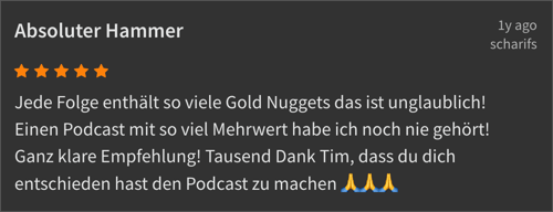Podcast-Hörer Testimonial 1