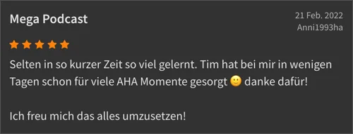 Podcast-Hörer Testimonial 1
